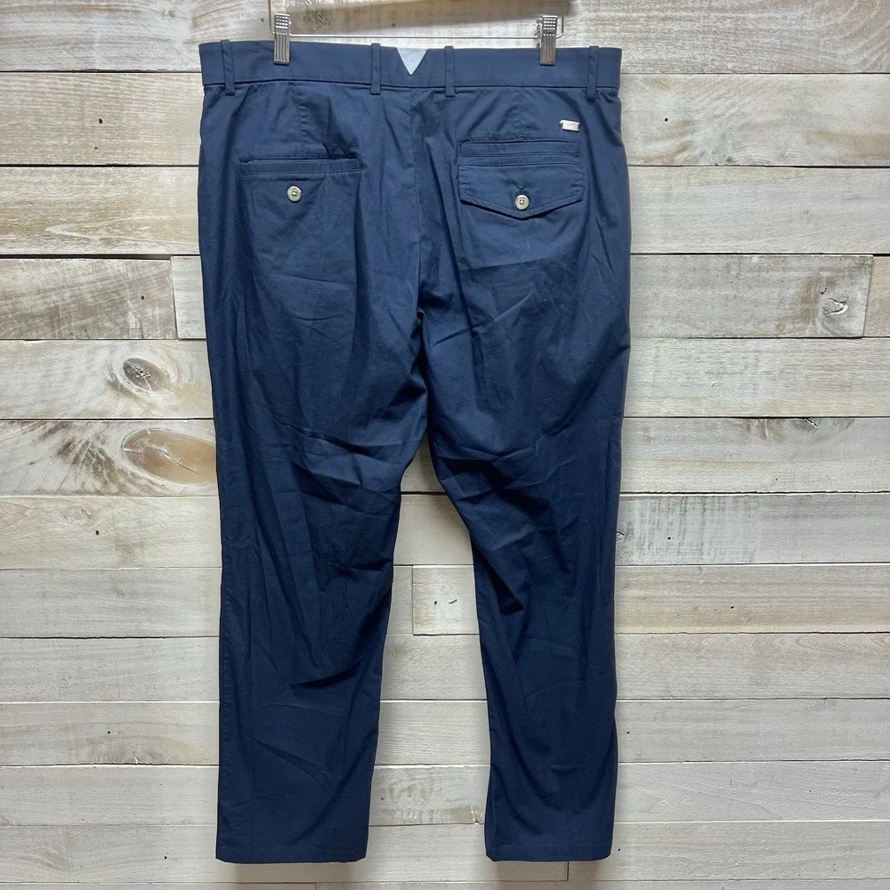 Nike Dri Fit Flex‎ Player Pants Mens 38x32 Blue Straight Chino Golf Casual
